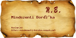 Mindszenti Boróka névjegykártya